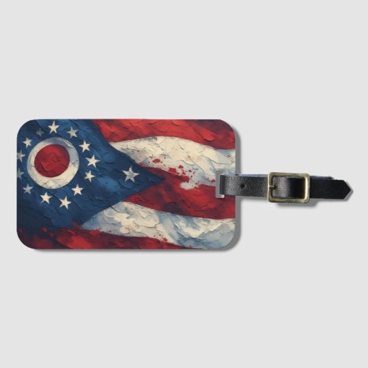 Ohio State Flag Design | Buckeye State Pride Gift Gepäckanhänger (Vorderseite (Horizontal))