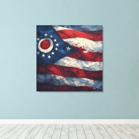 Ohio State Flag Design | Buckeye State Pride Gift  Leinwanddruck (Insitu (Holzboden))