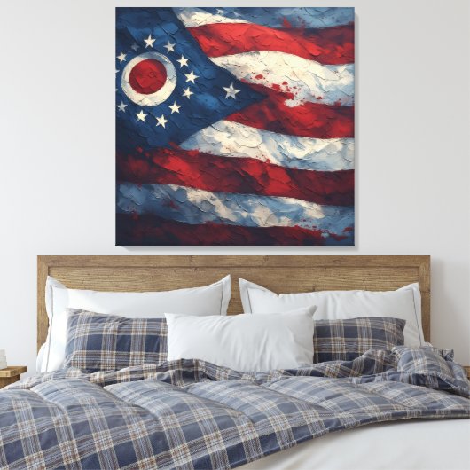 Ohio State Flag Design | Buckeye State Pride Gift  Leinwanddruck (Insitu (Schlafzimmer))