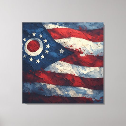 Ohio State Flag Design | Buckeye State Pride Gift Leinwanddruck (Vorderseite)