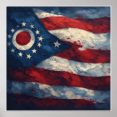 Ohio State Flag Design | Buckeye State Pride Gift Poster (Vorne)