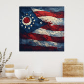 Ohio State Flag Design | Buckeye State Pride Gift Poster (Küche)