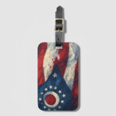 Ohio State Flag Design | Geschenk zum Buckeye Stat Gepäckanhänger (Vorderseite Vertikal)