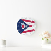 Ohio State Flag Round Clock Runde Wanduhr (Zuhause)