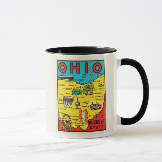 Ohio State Karte Aufkleber Tasse (Rechts)