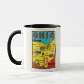Ohio State Karte Aufkleber Tasse (Links)