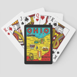 Ohio State Landkarte Klassische Spielkarten