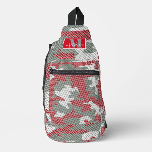 Ohio State Scarlet & Gray Camo Printed Crossbody Bag (Vorderseite)
