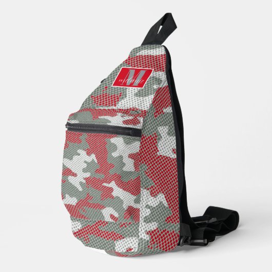 Ohio State Scarlet & Gray Camo Printed Crossbody Bag (Rechte Ecke)