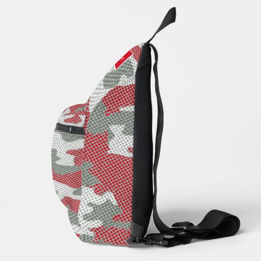 Ohio State Scarlet & Gray Camo Printed  Crossbody Bag (Rechts)