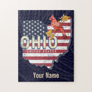 Ohio State Vereinigte Staaten Retro-Karte Vintage Puzzle