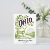Ohio The Buckeye State Est. 1803 Travel Postkarte (Stehend Vorderseite)