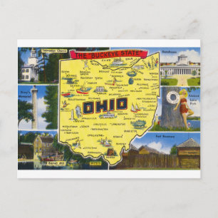 Ohio The Buckeye State vintage Postkarte