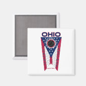 Ohio Total Eclipse Square Magnet (Vorderseite/Rückseite)