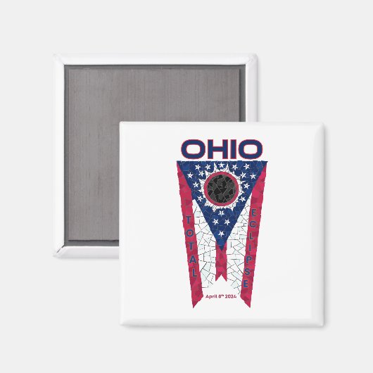 Ohio Total Eclipse Square Magnet (Vorderseite/Rückseite)