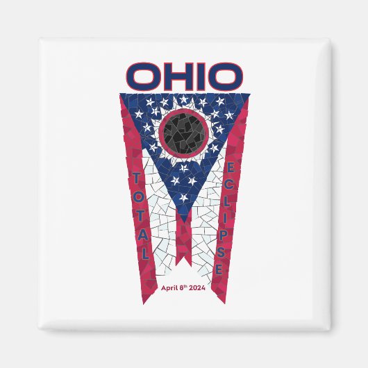 Ohio Total Eclipse Square Magnet (Vorne)