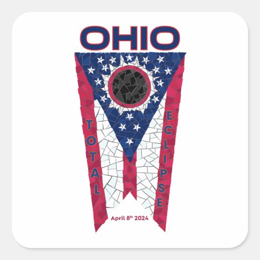 Ohio Total Eclipse Square Sticker (Vorderseite)