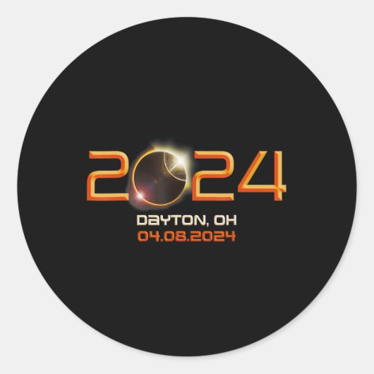 Ohio Total Solar Eclipse 2024 1 Runder Aufkleber (Vorderseite)