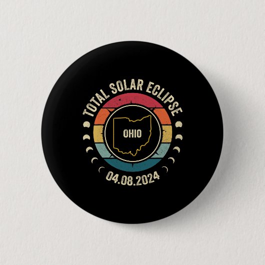 Ohio Total Solar Eclipse 2024 American Totality Ap Button (Vorderseite)