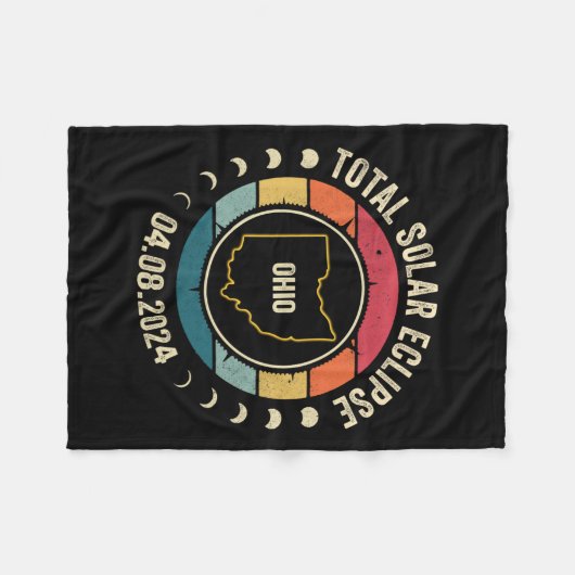 Ohio Total Solar Eclipse 2024 American Totality Ap Fleecedecke (Vorderseite (Horizontal))