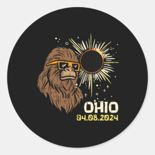 Ohio Total Solar Eclipse 2024 April 8 Männer Fraue Runder Aufkleber
