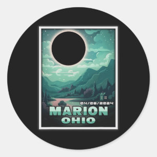 Ohio Total Solar Eclipse 2024 Runder Aufkleber