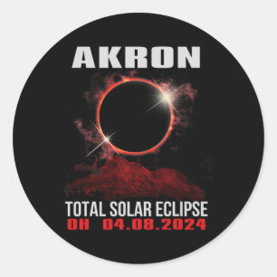 Ohio Total Solar Eclipse 2024 Runder Aufkleber