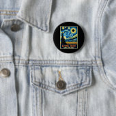 Ohio Total Solar Eclipse 2024 Starry Night Van Gog Button (Beispiel)