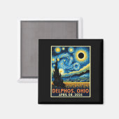 Ohio Total Solar Eclipse 2024 Starry Night Van Gog Magnet (Vorderseite/Rückseite)