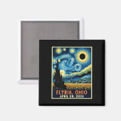 Ohio Total Solar Eclipse 2024 Starry Night Van Gog Magnet (Vorderseite/Rückseite)