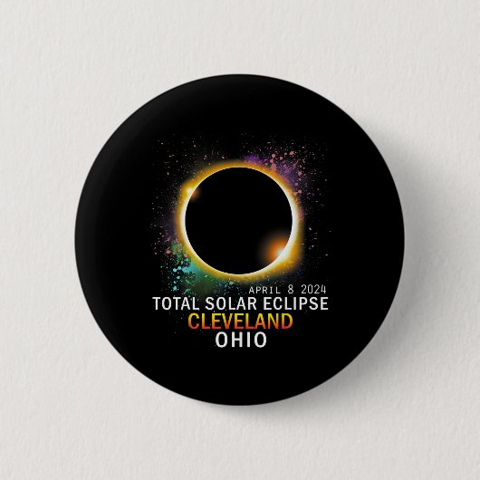Ohio Total Solar Eclipse 8. April 2024 Button (Vorderseite)