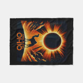 Ohio Total Solar Eclipse 8. April 2024 Geschenk Am Fleecedecke (Vorderseite (Horizontal))