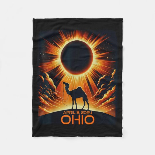 Ohio Total Solar Eclipse 8. April 2024 Geschenk Am Fleecedecke (Vorderseite)