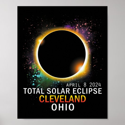 Ohio Total Solar Eclipse 8. April 2024 Poster (Vorne)