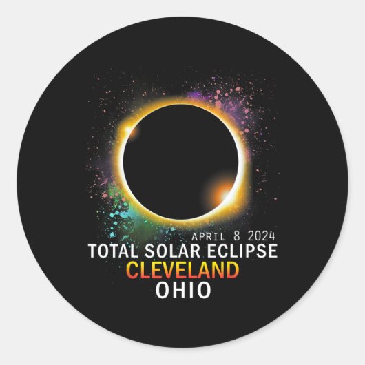 Ohio Total Solar Eclipse 8. April 2024 Runder Aufkleber (Vorderseite)