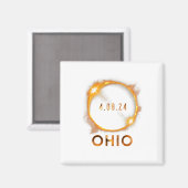 Ohio Total Solar Eclipse April 8 2024 Ohio Solar E Magnet (Vorderseite/Rückseite)