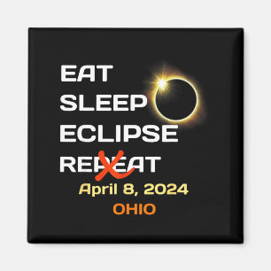 Ohio Totale Sonnenfinsternis April Illustration Magnet