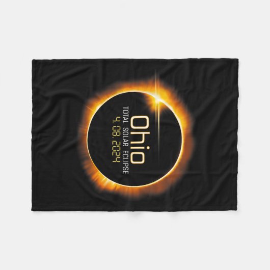 Ohio Totality Total Solar Eclipse 8. April 2024 Fleecedecke (Vorderseite (Horizontal))