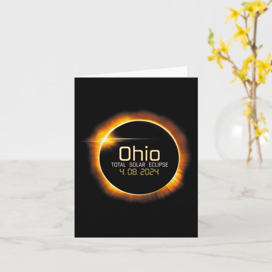 Ohio Totality Total Solar Eclipse 8. April 2024 Karte (Gelbe Blume)