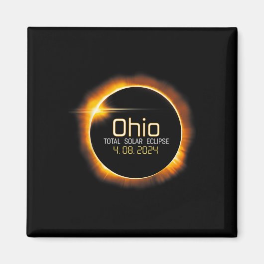 Ohio Totality Total Solar Eclipse 8. April 2024 Magnet (Vorne)