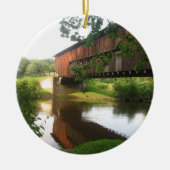 Ohio-überdachte Brücke und -strom Keramik Ornament (Vorne)