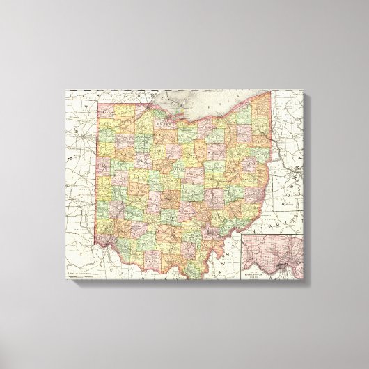 Ohio und Hamilton Landkreis Leinwanddruck (Vorderseite)