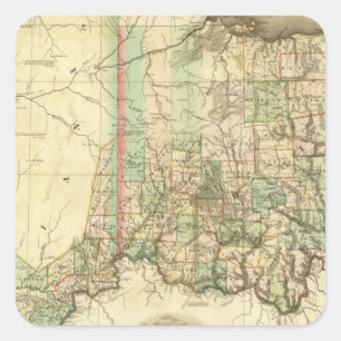 Ohio und Indiana 2 Quadratischer Aufkleber