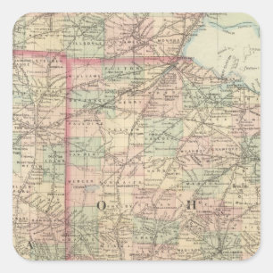 Ohio und Indiana Quadratischer Aufkleber