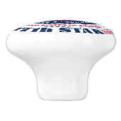 Ohio US Staat Red White Blue Typografy Keramikknauf (Seitenansicht)