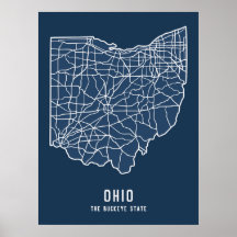 Ohio US Staat Road Map - Buckeye Staat Map