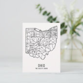 Ohio US Staat Road Map - Buckeye Staat Map Postkarte (Stehend Vorderseite)