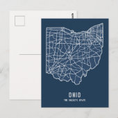 Ohio US Staat Road Map - Buckeye Staat Map Postkarte (Vorne/Hinten)