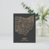 Ohio US Staat Road Map - Buckeye Staat Map Postkarte (Stehend Vorderseite)