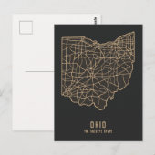 Ohio US Staat Road Map - Buckeye Staat Map Postkarte (Vorne/Hinten)